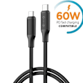 Miniatyrbild 1 av 2: Snabbladdning 60W USB-C till USB-C PD kabel Samsung, iPhone15/16 Svart