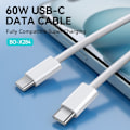 Miniatyrbild 2 av 9: PD Snabbladdning 60W USB-C To USB-C kabel till iPhone15/16 Vit