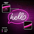 Miniatyrbild 2 av 7: Neon LED Hello Batteri + USB FOREVER Light Rosa/vit multifärg