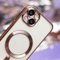 Miniatyrbild 4 av 5: iPhone 15 Pro Max - Elegant Chrome Mjuk Skal MagSafe-kompatibel Rosa guld