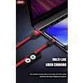 Miniatyrbild 4 av 5: 3-i-1 Magnetic Lightning / USB-C 2.4Amp Laddningskabel -100cm Svart
