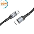 Acetek 60W USB-C till USB-C Snabbladdning PD Kabel, Nylon 1M för iPhone, Samsung grå