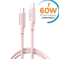 Miniatyrbild 1 av 2: Snabbladdning 60W USB-C till USB-C PD kabel Samsung, iPhone 15/16 Rosa