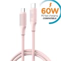 Snabbladdning 60W USB-C till USB-C PD kabel Samsung, iPhone 15/16/17/18 Rosa