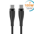 Miniatyrbild 1 av 3: 100W PD Snabbladdning USB-C To USB-C kabel Samsung, iPhone Svart
