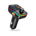 Miniatyrbild 1 av 7: Bluetooth FM Sändare 25W Billaddare med USB-C & USB-laddning Svart