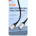 Miniatyrbild 2 av 6: 3m XO USB-A Hona till USB-A Hane Förlängningskabel NB219 USB2.0 Svart