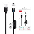 Miniatyrbild 1 av 5: 3-i-1 Magnetic Lightning / USB-C 2.4Amp Laddningskabel -100cm Svart