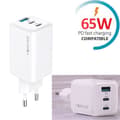 iPhone 18/17/116/15 kompatibel 65W Snabbladdare PD USB + Dual USB-C Vit
