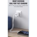 Miniatyrbild 4 av 5: Dual Port Snabbladdare USB-C för iPhone 11/12/13/14,15, Samsung Vit