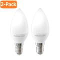 [2-PACK] Forever Light LED E14 C37 Glödlampa 4.8W 630lm 4000K Neutralvit 50W Ekvivalent Vit