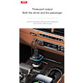 Miniatyrbild 6 av 7: XO Bluetooth FM Sändare med 1 X USBC, 2XUSB Billaddare Svart