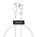 USB-C 5Amp Double Ring QuickCharge Laddningskabel Baseus -50cm Vit
