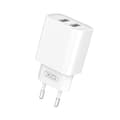XO CE02C 2xUSB Snabbladdning Väggladdare iPhone, Samsung - Vit Vit