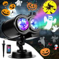 Jule- og Halloween-dekorasjonsprojektorlys med 16 HD utskiftbare lysbilder, vanntett projektorlysshow
