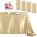 4 st Champagne Satin Bordsduk 259 x 147 cm Champagne Satin Bordsöverlägg Rektangulär Ljus Silk Bordsduk för Fest, Bröllop, Bord