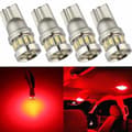 T10 w5w Canbus Røde 4-pakning Led-pærer 12v / 24v Rød
