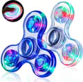 Fidget Spinners, 2-pack LED-upplysta sensoriska leksaker för stresslindring, födelsedagspresenter för barn och vuxna med ångest