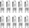 10-pack G9 halogenlampor 18W varmvitt ljus för taklampor och bordslampor