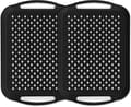 Matbrickor, serveringsbrickor set, 2-pack svarta matbrickor - halkfria, silikonprickar, serveringsbrickor för mat, dryck, frukt, dessert