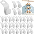 50-pack Klädhängare - Anslutningskrok - Organiserare Vit