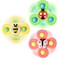 3-pack Fidget Spinner med sugpropp för barn, snurrleksak