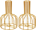 PATIKIL Metallställ Klar Vas, 2-pack Provrör Glas Blomvas Konst Växtbehållare Vinflaskstil för Hemmakontor Bröllopsinredning, Guld