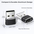 Miniatyrbilde 5 av 7: USB til USB C-adapter 3-pakning, Type C hunn til USB A hann kabelkonverter