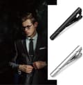 Miniatyrbillede 5 af 5: Sæt med fire slipsenåle til mænd – forretnings- og formelle accessories (passer til standard slips) – sort, guld, blå, sølv