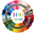 100 härvor broderitråd / moulinégarn flerfärgad en storlek