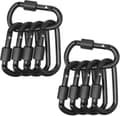 10-pack karbinhakar - D-ring låsbar karbinhake - Svart
