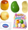 5-pack krispiga klämleksaker Slushy Squeeze Stressboll Matleksak Jordnötspudding Potatis Mango Tvål Pärlfylld ASMR Realistisk Icke-återstudsande Formbar Vuxen