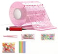 Häfttejp - Klibbiga Händer - Bred Häfttejp - Glitter Nano Dubbelsidig Häfttejp Set - Bubbeltejp Kit - Med Glitter - 1mm x 5cm x 3m - Rosa