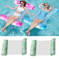 Uppblåsbara Poolflottar för Vuxna 2-Pack, 4-i-1 Multifunktionella Flottar för Simbassäng, Poolflottar, Loungestolar, Flytande Green