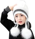 Jenter gutter Vinter Varm Elastisk Myk Ørebeskyttelse Strikket Sherpa Skihatter Fleeceforet Peruviansk Dekkører Beanie Lue