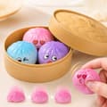 Mini Squishy Bao Bun Blind Box Set – Slumpmässiga 3 söta långsamt återgående dumplings, stresslindrande fidgetleksak överraskningspresent