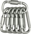 Premium D-ring karbinhakar i aluminium (6-pack) - Lätta och hållbara för vandring, camping, nyckelringar, hundkoppel och mer - EJ för klättring
