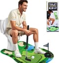 Toilet Golf Spil - Badeværelse Mini Golf Sæt med 2 Bolde & Putter, Sjov Gave til Mænd, Far & Mand (White Elephant Gave)