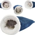 Kattsovsäck, Sovsäck för katter, Bekväm husdjurs-snuggel-säck för katter (Blå, Stor)