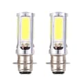 2x 6000k Hvit H6m Cob Led Motorsykkel/ATV Hovedlys Tåkelyspære Px15d P15d25