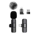 Miniatyrbillede 1 af 8: Professionel Trådløs Mini Mikrofon til iPhone - Lavalier Bluetooth Mikrofon til Videooptagelse, Mini Mikrofon til Indholdsskabere Podcasting