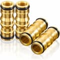 Hageslangekoblinger, 4 sett, doble hannmessingkoblinger for hagekraner