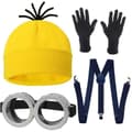 4-delt Minion Halloween-kostymetilbehør for voksne [JUN] Black