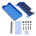 Miniatyrbilde 1 av 5: Mikrodatamaskin Kabinett CNC Aluminium Skall Passiv Kjøling Case for Raspberry Pi Zero 2W Blå