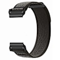 Miniatyrbillede 3 af 5: Til Coros Vertix 2 / Garmin Fenix 7X / 6X / 5X 26mm Trail Loop Nylonbånd Blød Urrem - R Black  Black Black