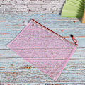 Miniatyrbilde 3 av 4: 10 stk. Mesh Glidelåspose A4 Filmappe PVC Transparent Informasjonspakke Dokumentorganisator Lys Rosa