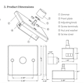 Miniatyrbilde 3 av 5: RV Lysdimmer Lysbryter Kontrollpanel 12-24V 5A Universal PWM Dimmer Lavspenningsdimmer
