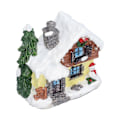 Miniatyrbild 1 av 5: Vinter Snö Julhus Miniatyr Inomhus Byggnad Jultomtehus Dekor med Varmt LED-ljus för Hemmet