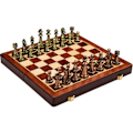 Miniatyrbilde 2 av 5: Sjakksett i sinklegering, retro brettsett for voksne, sammenleggbart bærbart sjakkspill for nybegynnere, turnering, 12 tommer, 2 spillere