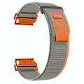 Miniatyrbillede 1 af 5: Til Coros Vertix 2 / Garmin Fenix 7X / 6X / 5X 26mm Trail Loop Nylonbånd Blød Urrem - R Orange  Grey Orange